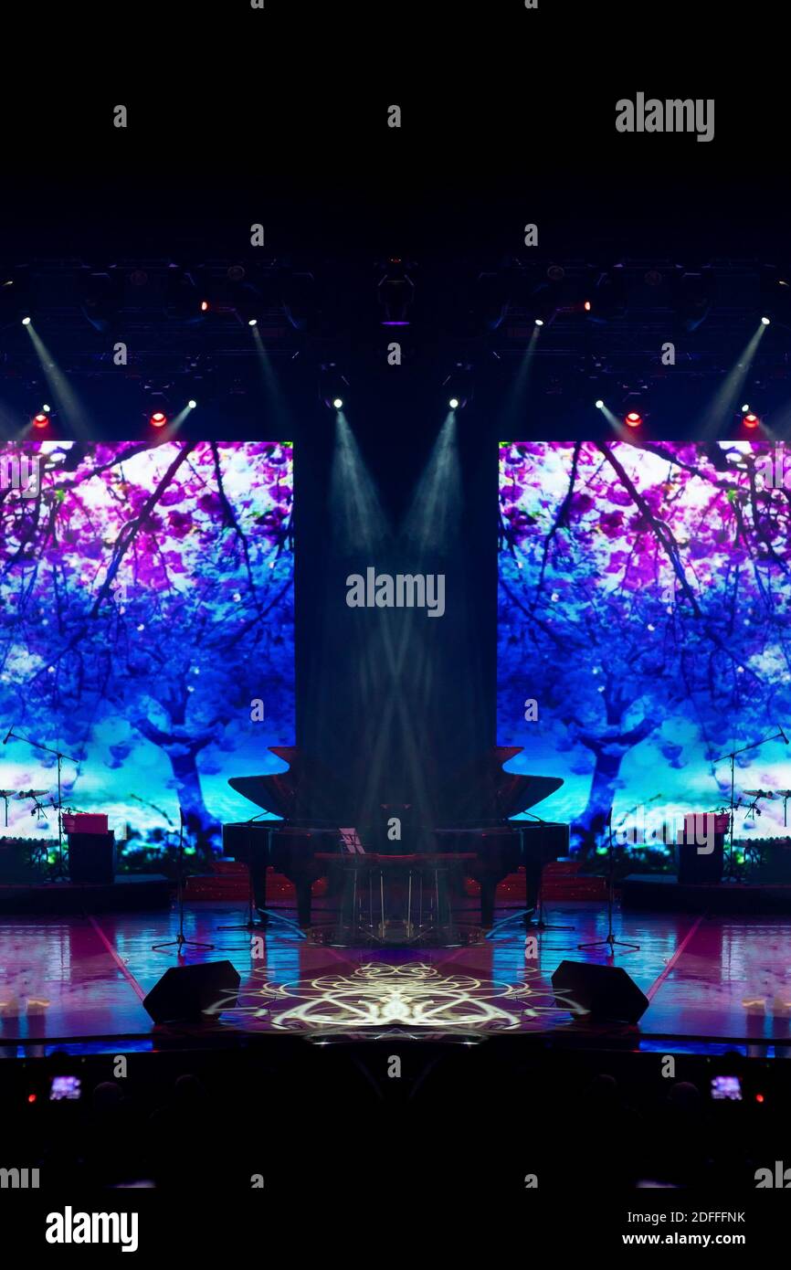 Abstract texture background for design. Stage light and smoke on stage ...