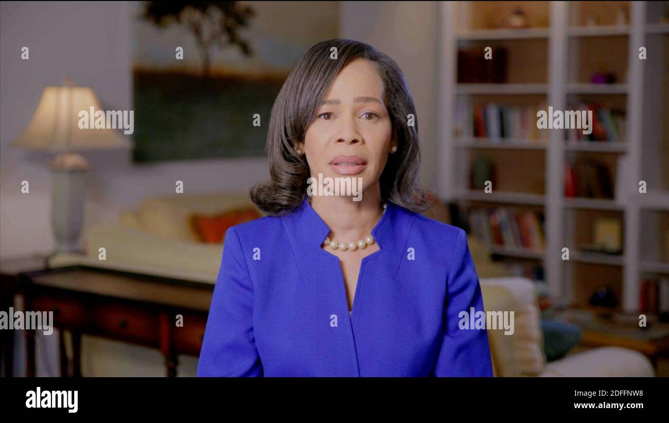 In this image from the Democratic National Convention video feed, United States Representative Lisa Blunt Rochester (Democrat of Delaware) makes remarks nominating former US Vice President Joe Biden on the second night of the convention on Tuesday, August 18, 2020. Photo by Democratic National Convention via CNP/ABACAPRESS.COM Stock Photo