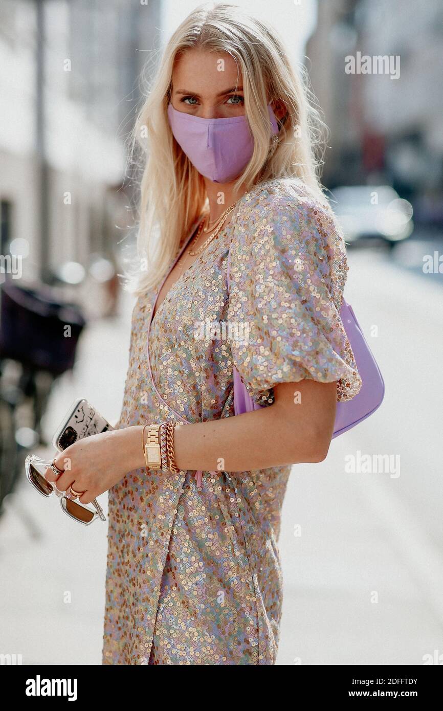 Street style, Andrea Steen arriving at Mfpen Spring Summer 2021 show, held  at Bredgade, Copenhagen, Denmark, on August 12, 2020. Photo by Marie-Paola  Bertrand-Hillion/ABACAPRESS.COM Stock Photo - Alamy