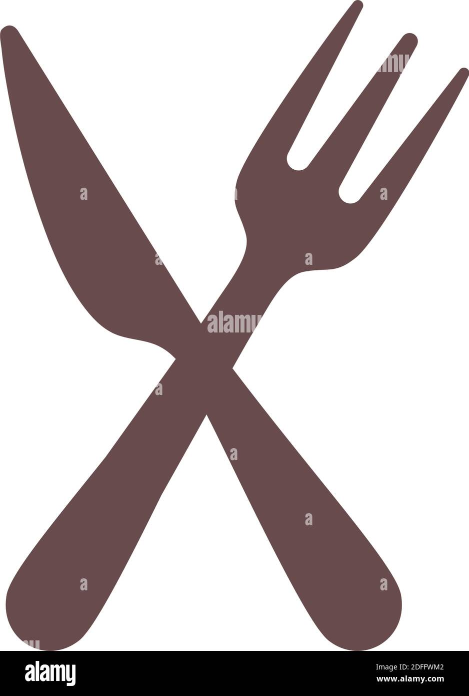 crossed knife and fork on white background Stock Vector Image & Art Alamy