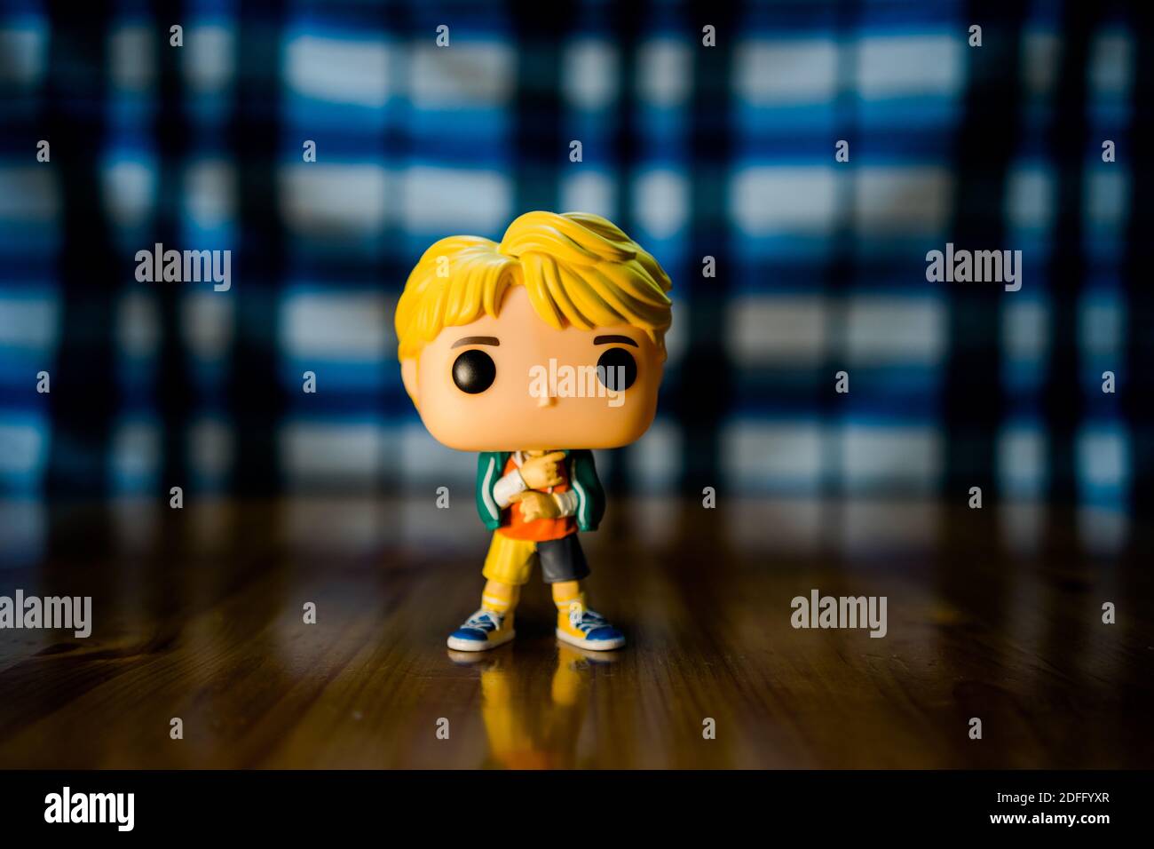 Gangnam, South Korea - March 01, 2020. BTS character figurine at the House of BTS Pop Up Store Stock Photo