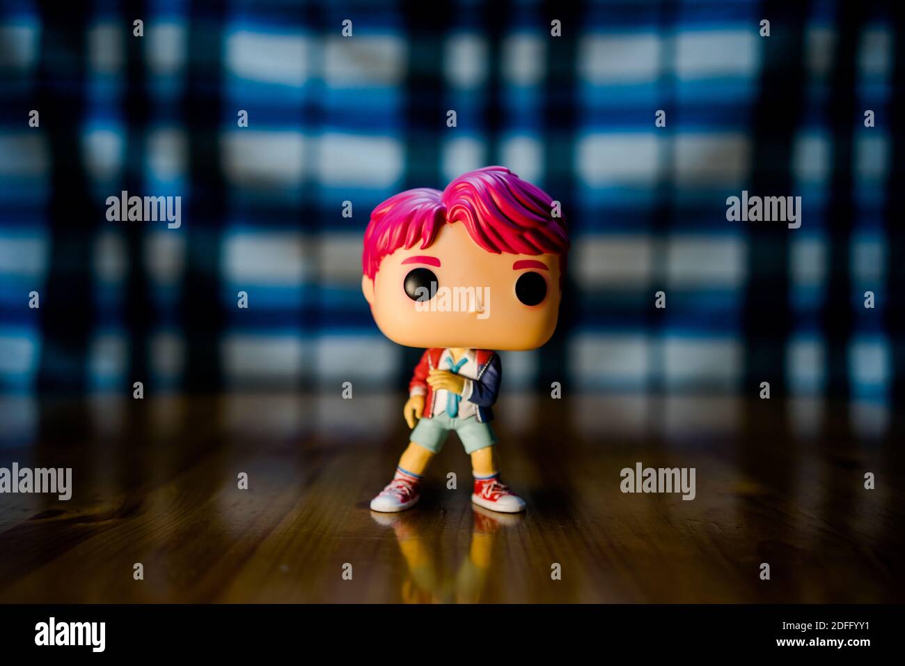 Gangnam, South Korea - March 01, 2020. BTS character figurine at the House of BTS Pop Up Store Stock Photo