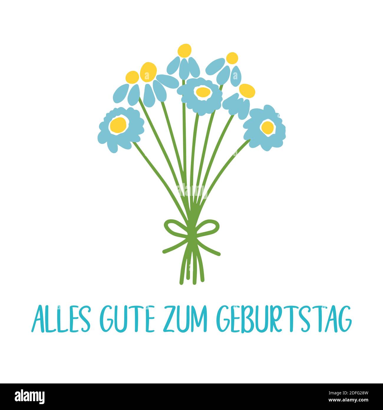 Hand sketched Alles Gute zum Geburtstag quote as banner in German. Translated Happy Birthday. Lettering for header, flyer, card, poster, gift Stock Vector