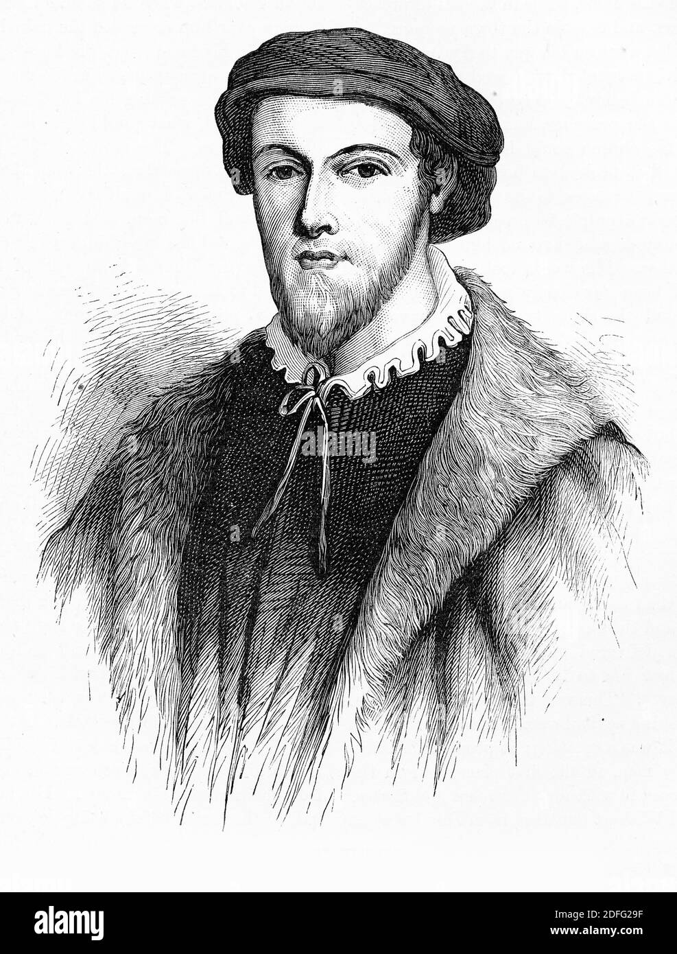 Engraving of George Wishart (c1530-1540, (1890) Scottish Protestant Reformer, early Protestant martyr burned at the stake as a heretic.Illustration from 'The history of Protestantism' by James Aitken Wylie (1808-1890), pub. 1878 Stock Photo