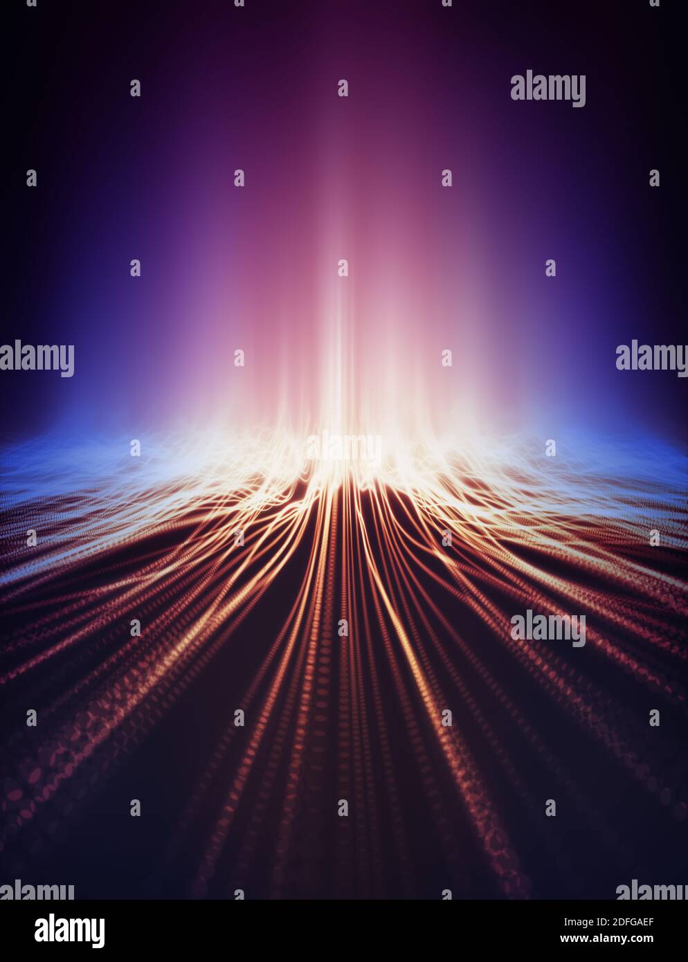 Abstract background image concept. Interconnected waveform data lines. Cloud computing concept. 3D illustration. Stock Photo