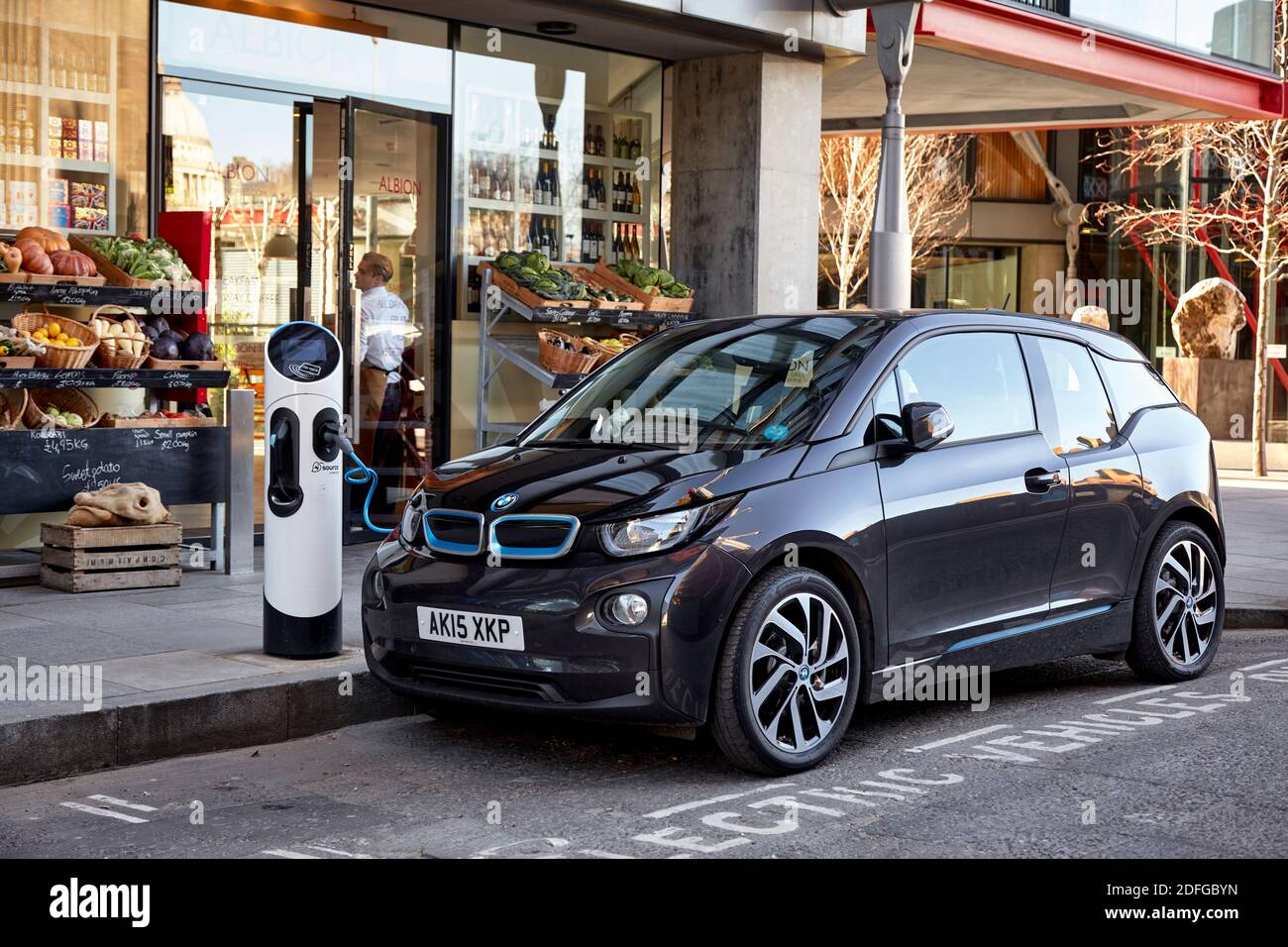 Electric BMW car charging in Central London, UK Stock Photo - Alamy