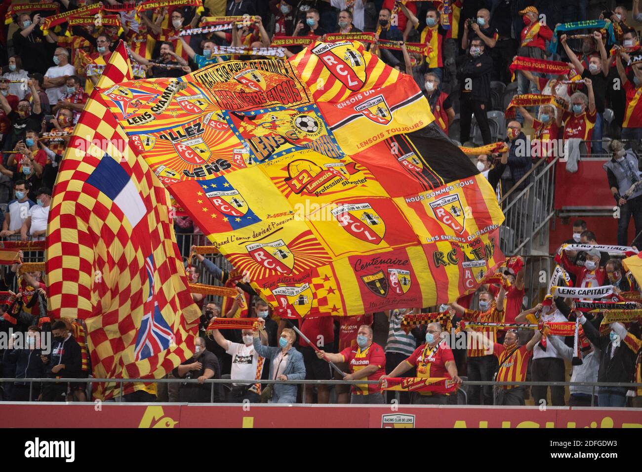 Tifo RC Lens blason during the match between RC Lens and AS Monaco FOOTBALL  : RC Lens