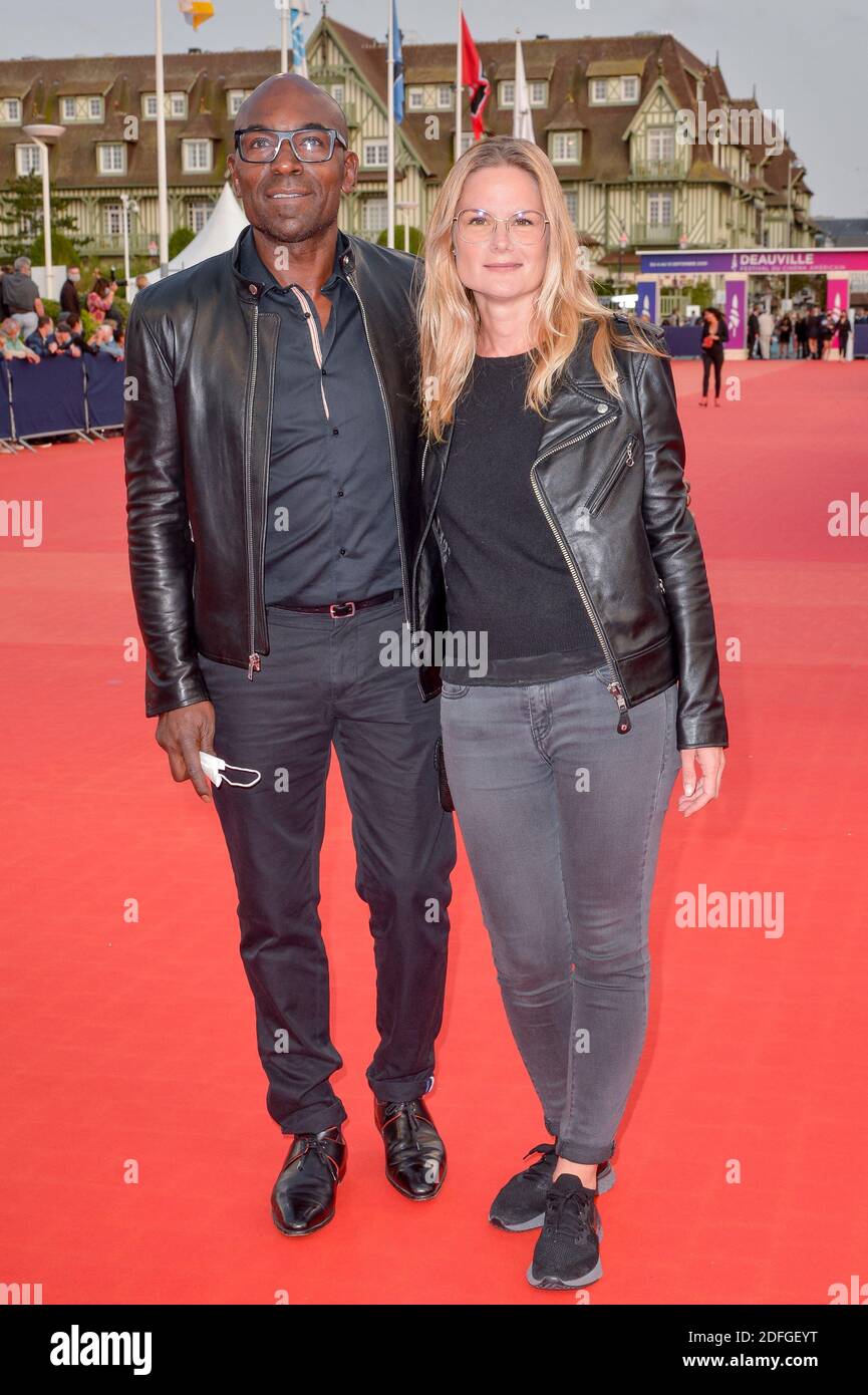 Lucien Jean Baptiste and wife Aurelie Nollet attending the screening of the  movie ADN during the 46th Deauville American Film Festival in Deauville,  France on September 11, 2020. Photo by Julien  Reynaud/APS-Medias/ABACAPRESS.COM