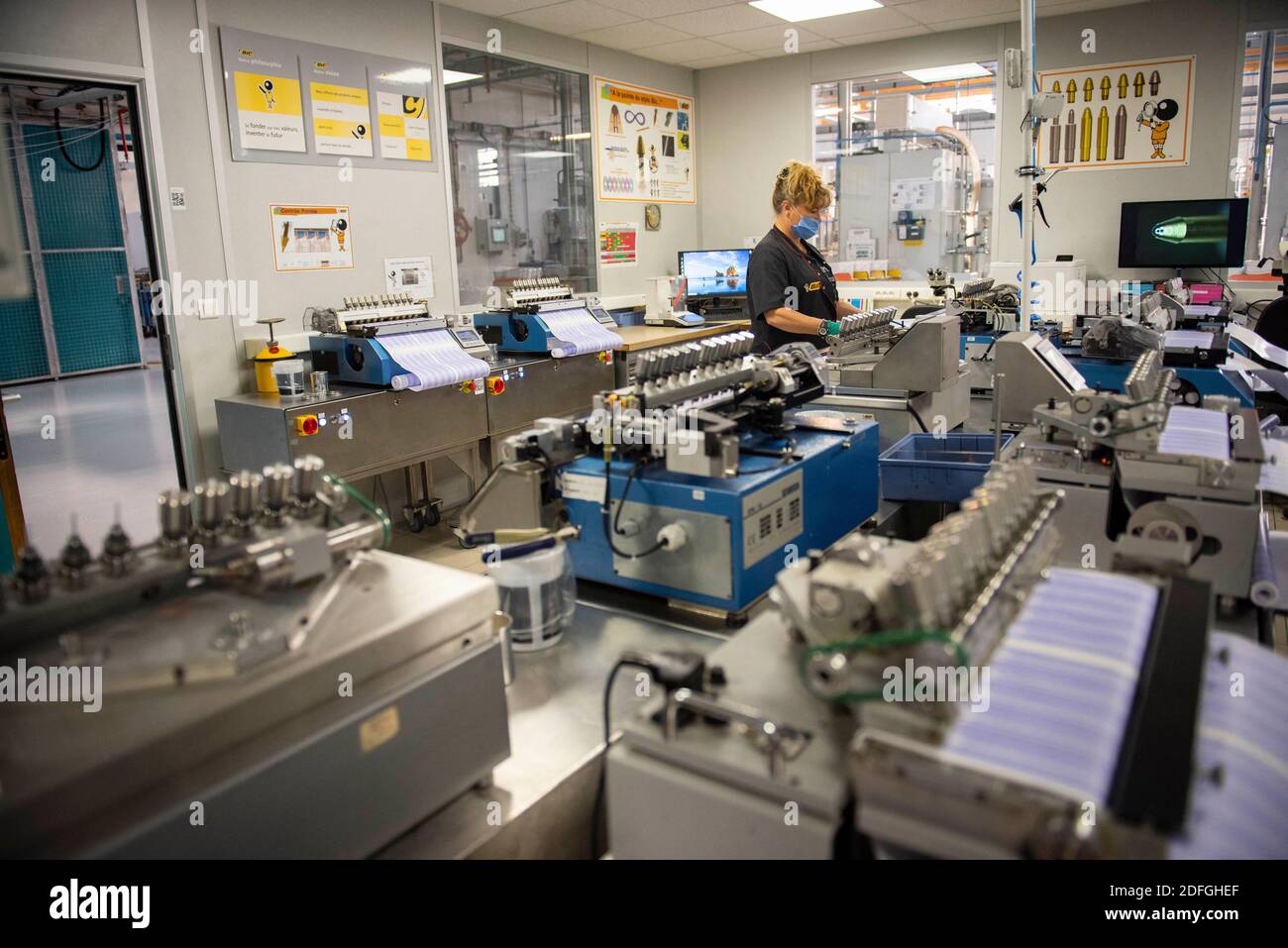 French Prime Minister Jean Castex visits manufacturing corporation Bic next  to French Economy and Finance Minister Bruno Le Maire (3rdR) and French  Labour Minister Elisabeth Borne on September 14 2020 at the