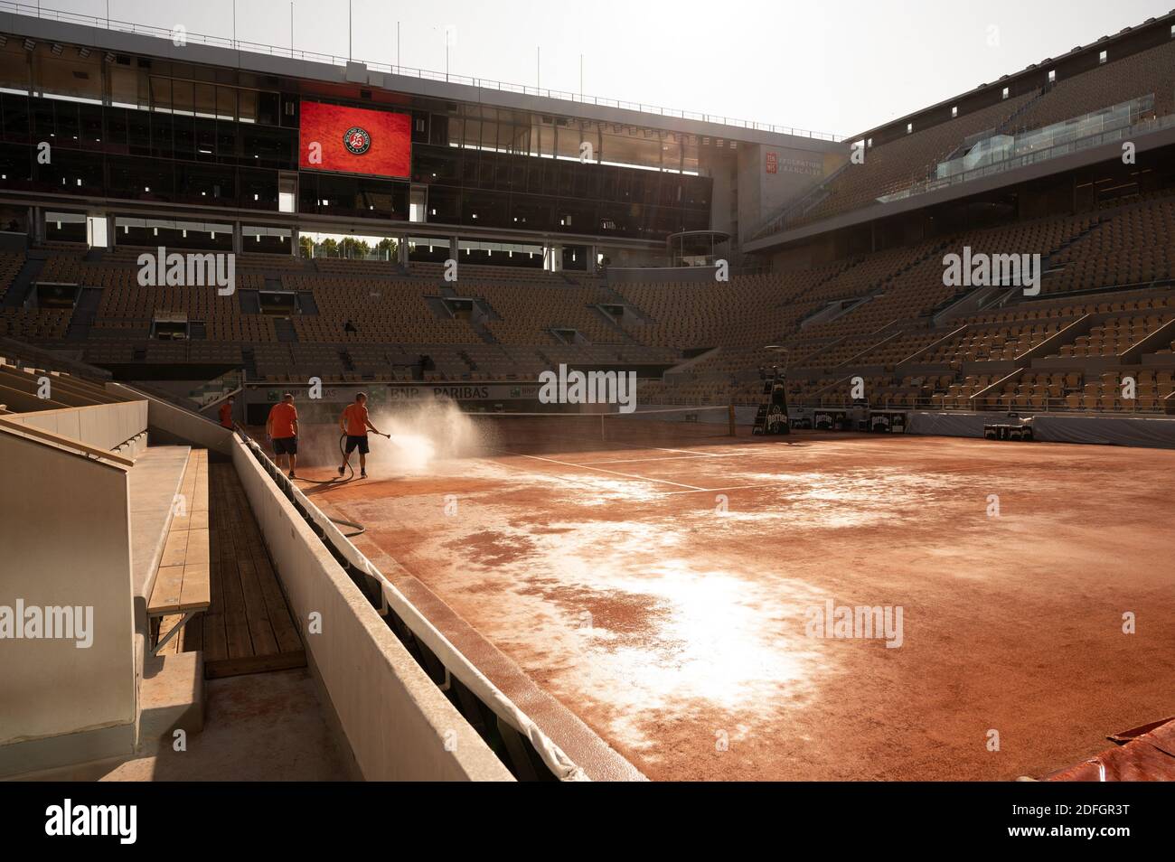 A general view of the Roland Garros stadium during day 1 of