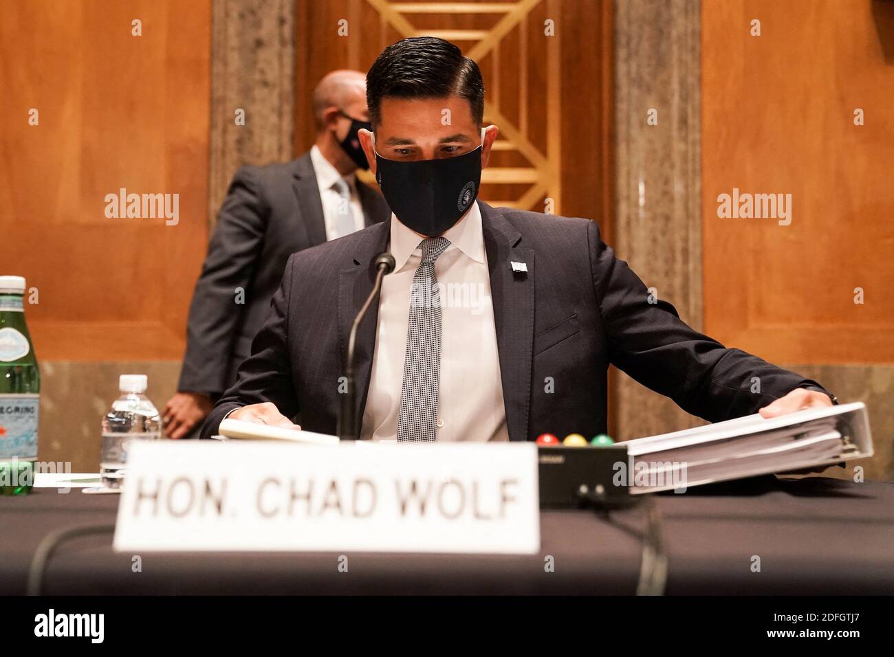Department of Homeland Security acting Secretary Chad Wolf arrives for his Senate Homeland Security and Governmental Affairs Committee confirmation hearing on Wednesday, September 23, 2020. Photo by Greg Nash/Pool/ABACAPRESS.COM Stock Photo