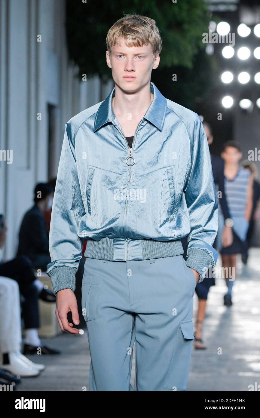 A model walks the runway at the Hugo Boss fashion show during the Milan  Women's Fashion Week on September 25, 2020 in Milan, Italy. Photo by Alain  Gil-Gonzalez/ABACAPRESS.COM Stock Photo - Alamy