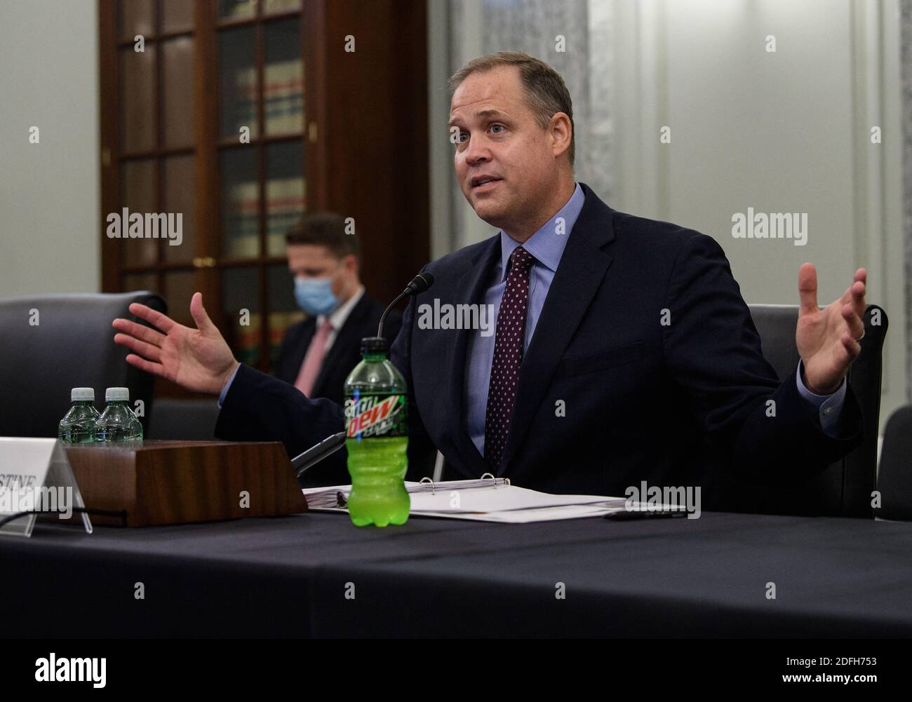 NASA Administrator Jim Bridenstine testifies before a US Senate Commerce, Science and Transportation committee on Capitol Hill in Washington, DC, on September 30, 2020. Photo by Nicholas Kamm/Pool/ABACAPRESS.COM Stock Photo