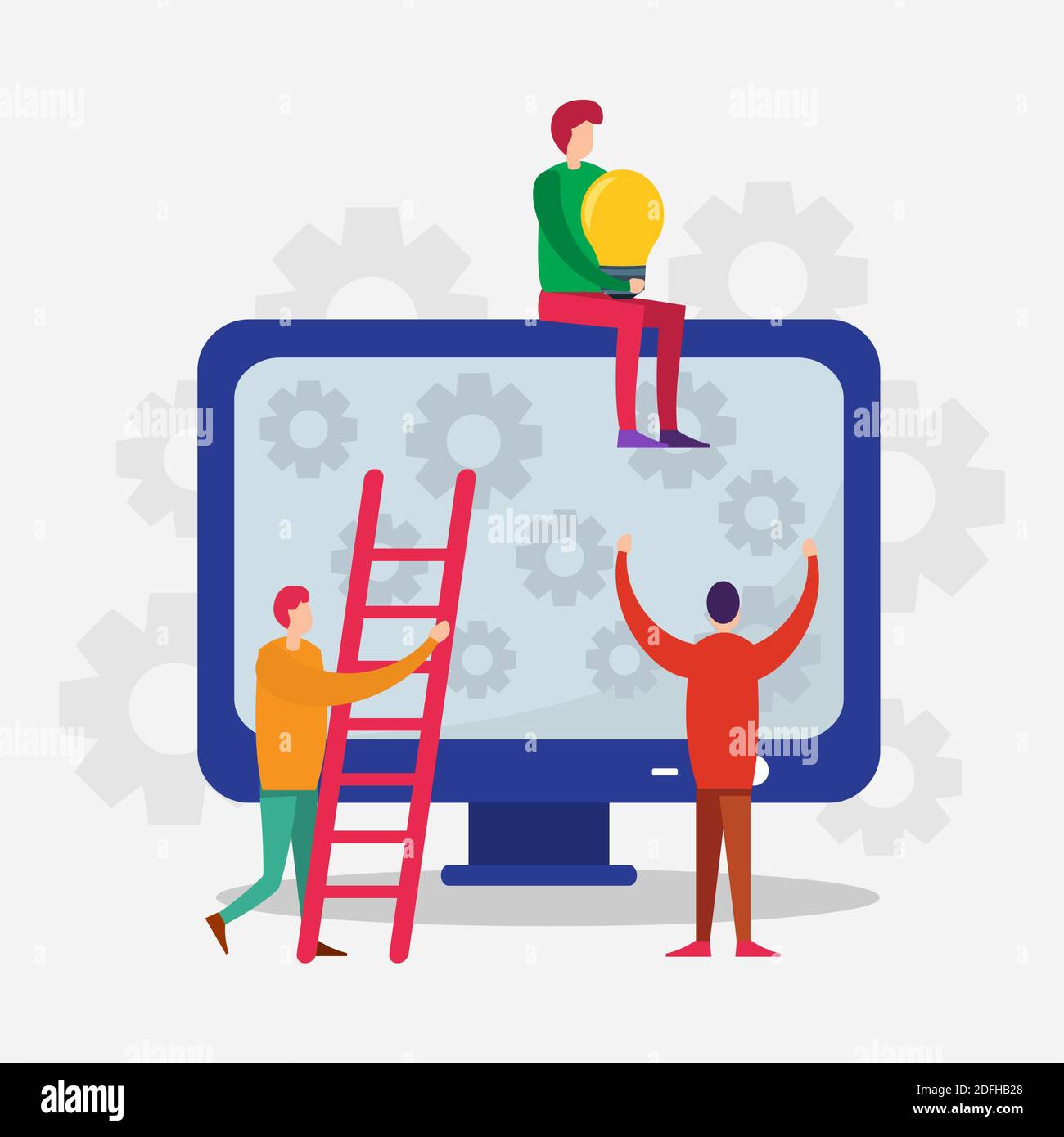 application development concept design vector illustration in flat ...