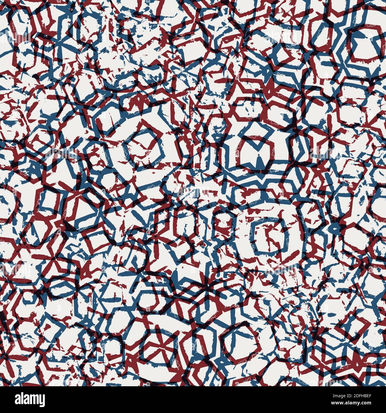 Seamless geo pattern in red blue black white Stock Photo - Alamy