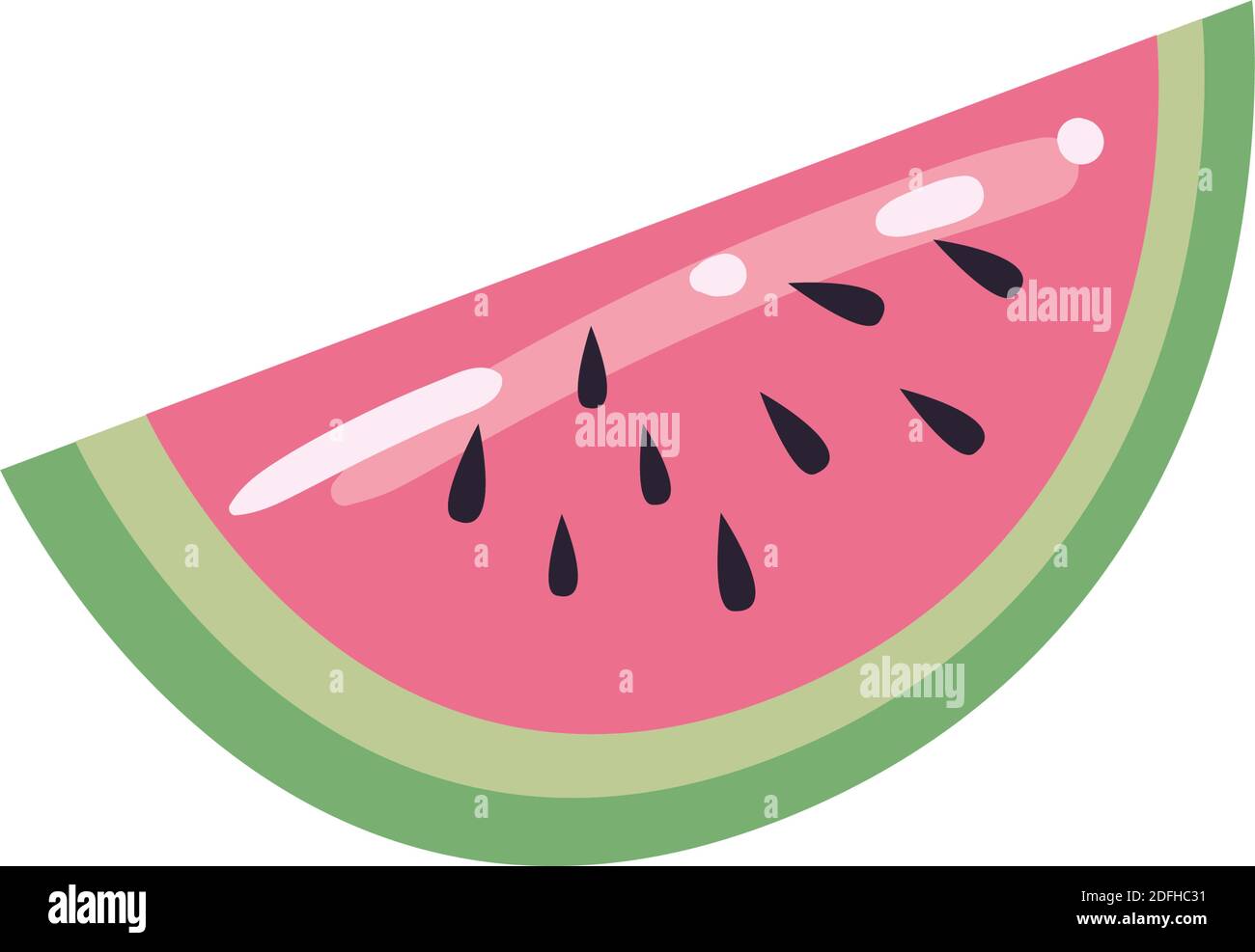 watermelon fruit flat style icon design of healthy organic food theme ...