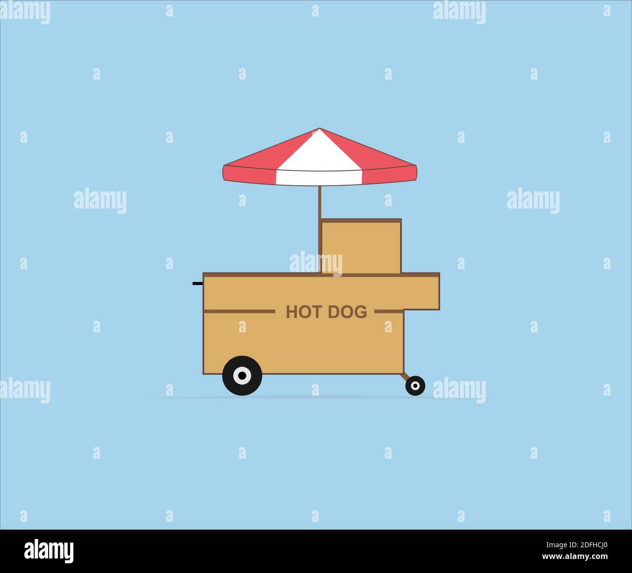 design about hot dog cart Stock Vector