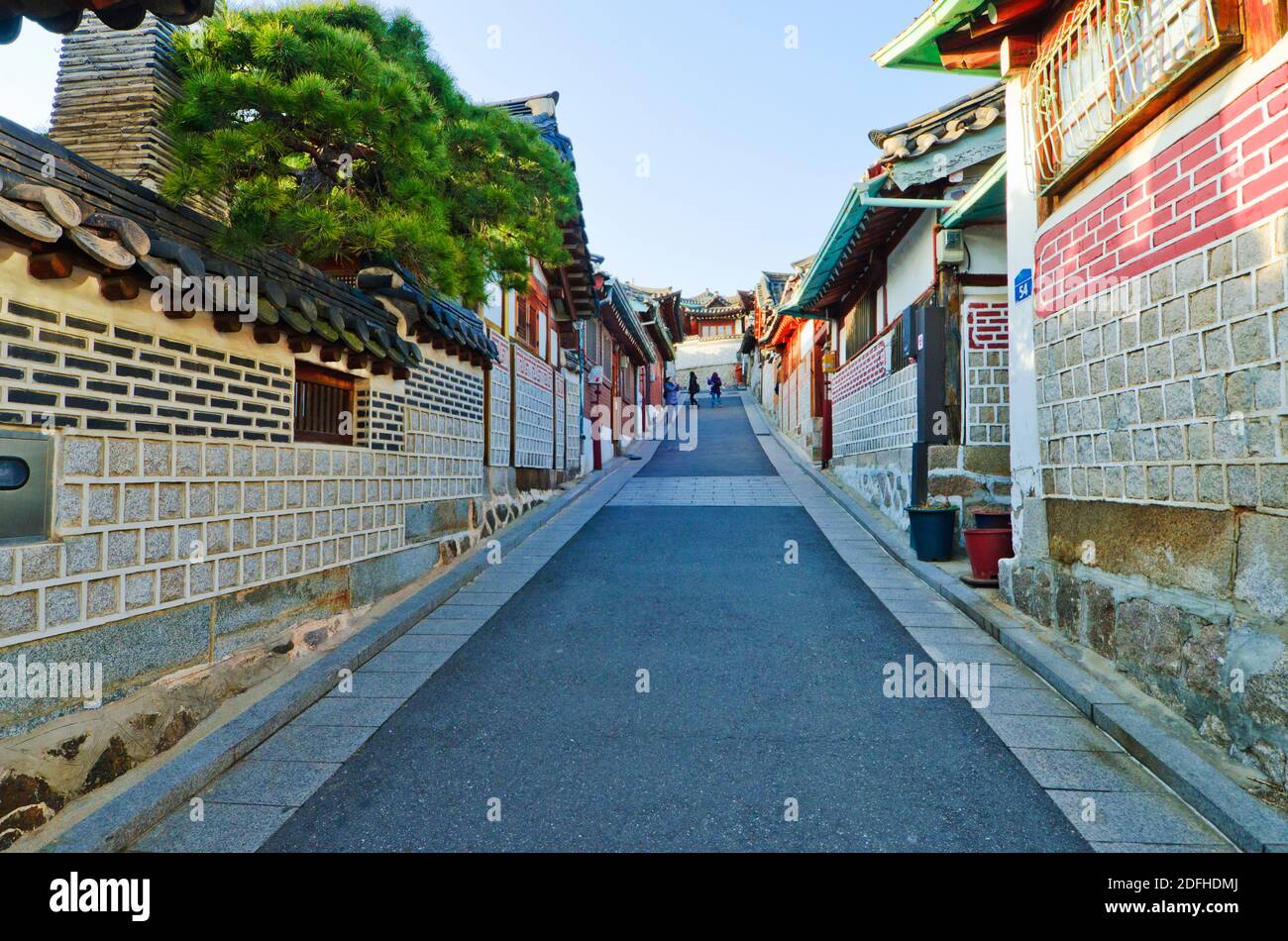 Bukchon Hanok village Korean traditional town in Seoul, South Korea ...