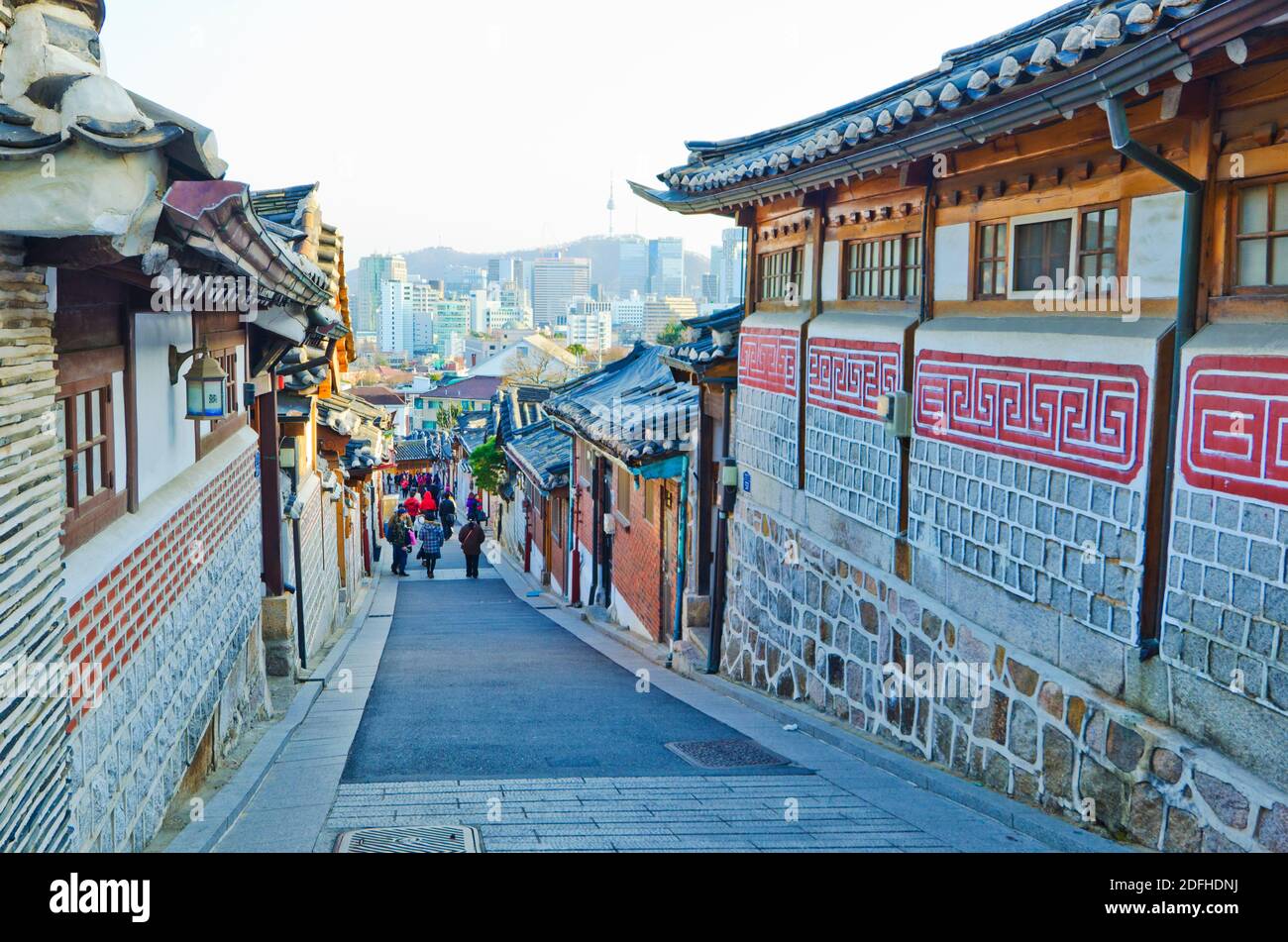 Bukchon Hanok village Korean traditional town in Seoul, South Korea ...