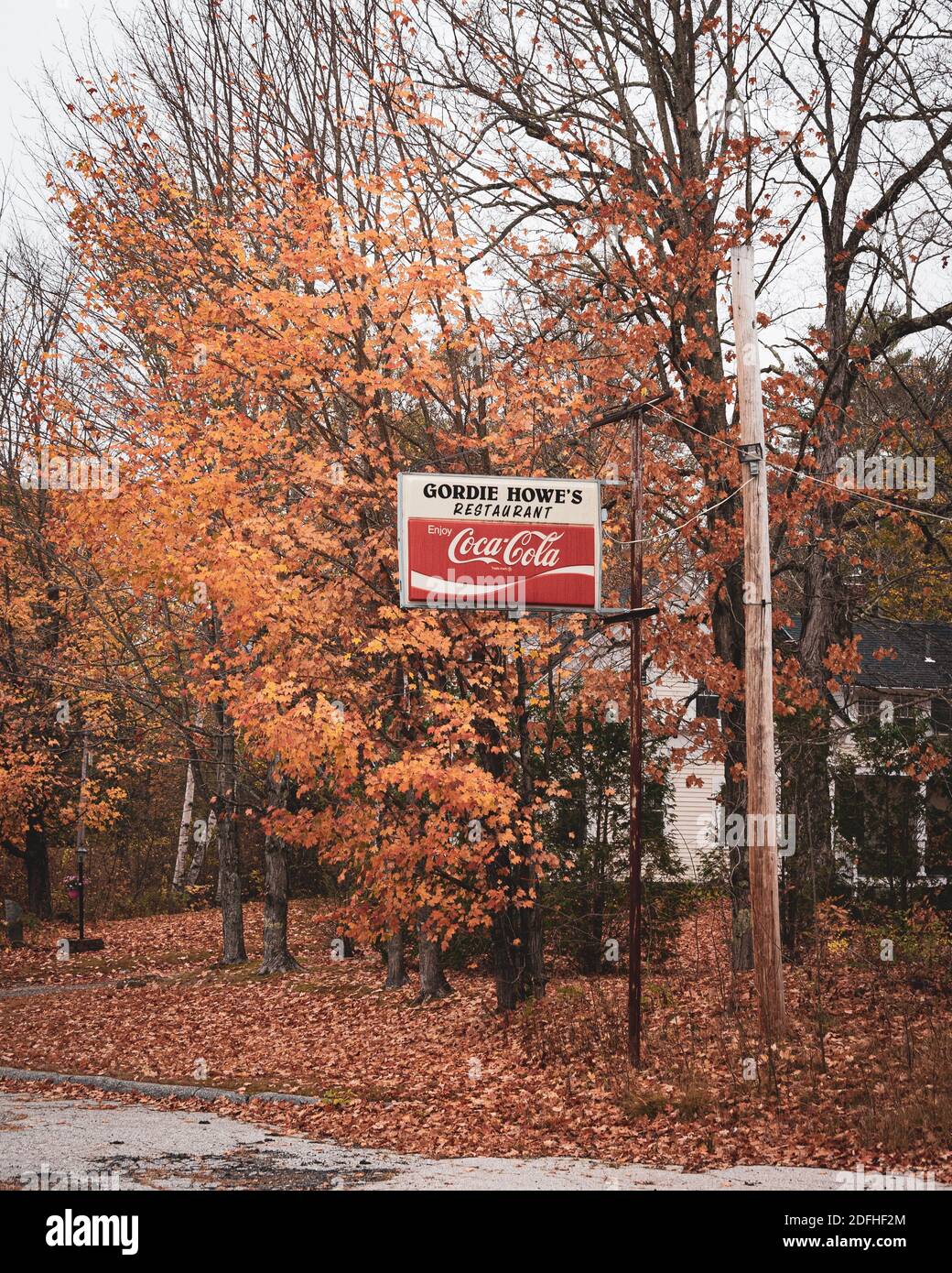 Gordie Howes Restaurant sign in Hanover, Maine Stock Photo Alamy
