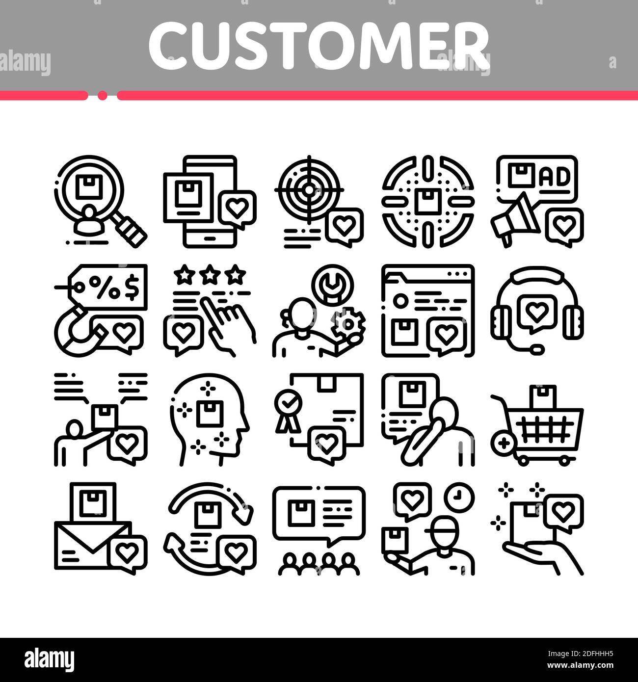 Buyer Customer Journey Collection Icons Set Vector Stock Vector Image ...