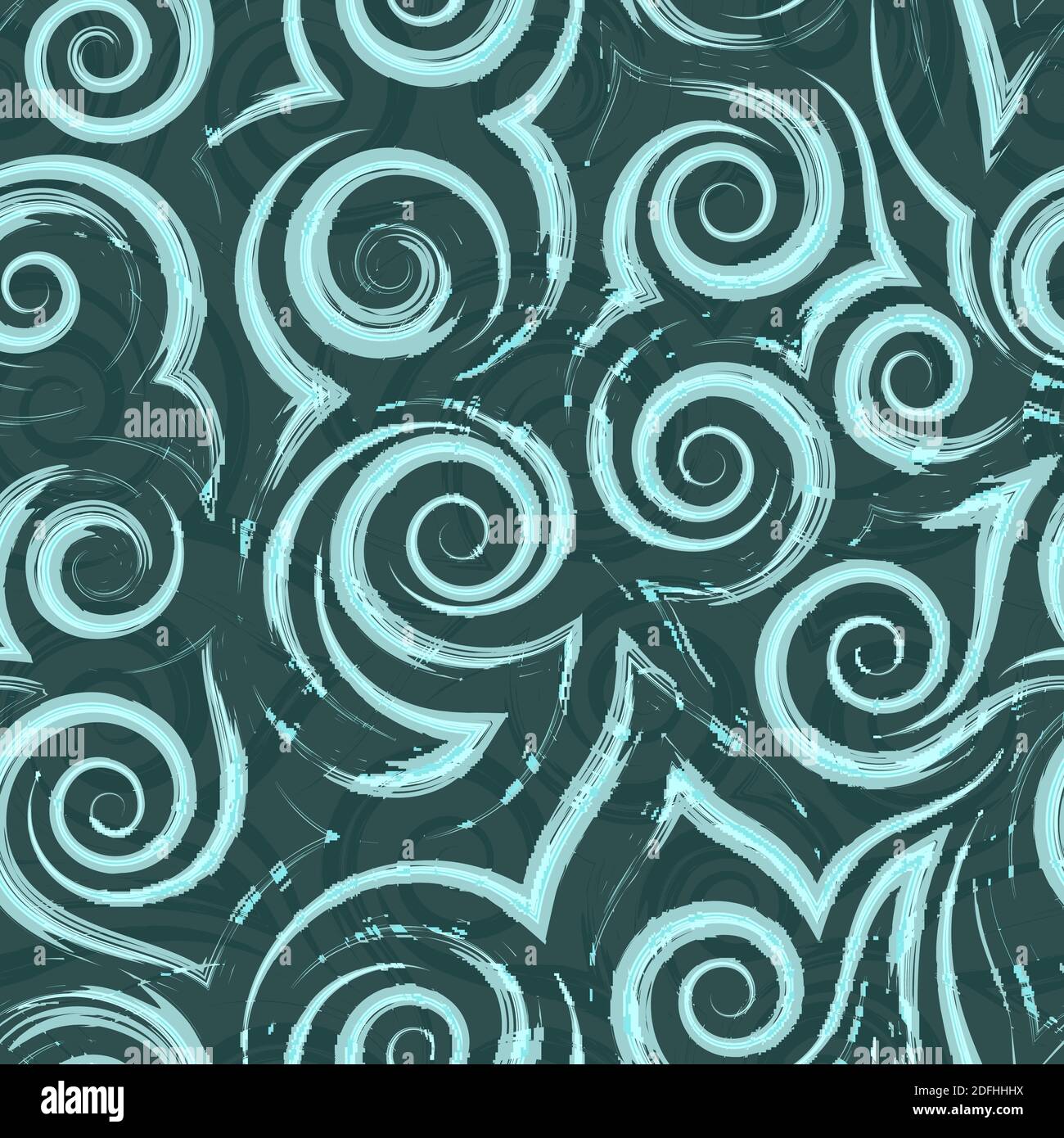 Seamless vector pattern of spirals of smooth lines and corners of ...