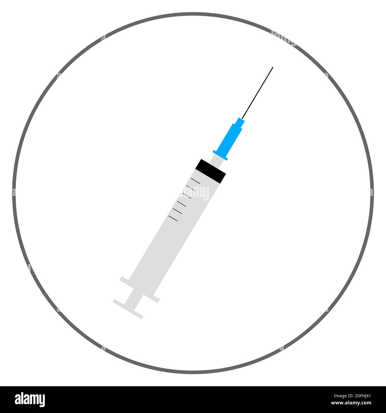 Syringe Icon vector illustration. Concept of vaccine or flu shot. Stock Vector