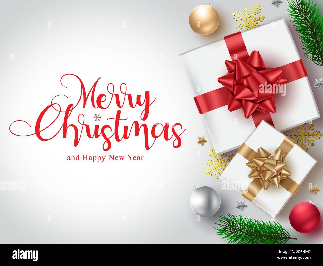 christmas gifts vector background template merry christmas typography text for xmas with gift and ball elements for greeting card invitation design 2DFHJAD christmas gifts vector background template. merry christmas