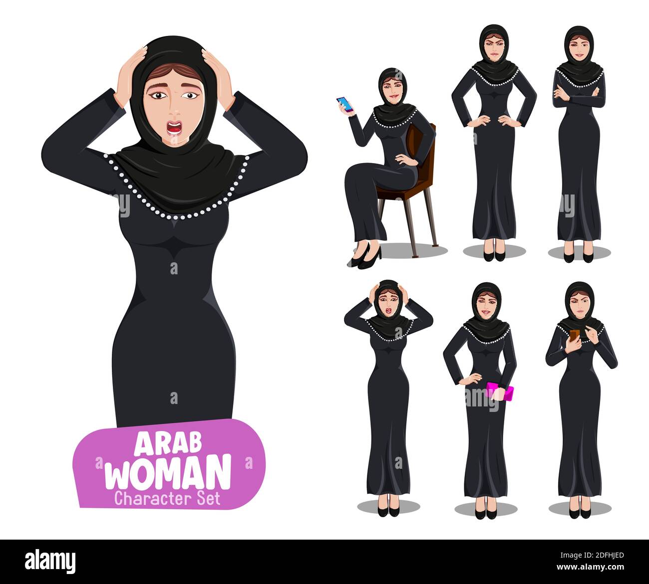 Happy arabian woman in Stock Vector Images Alamy