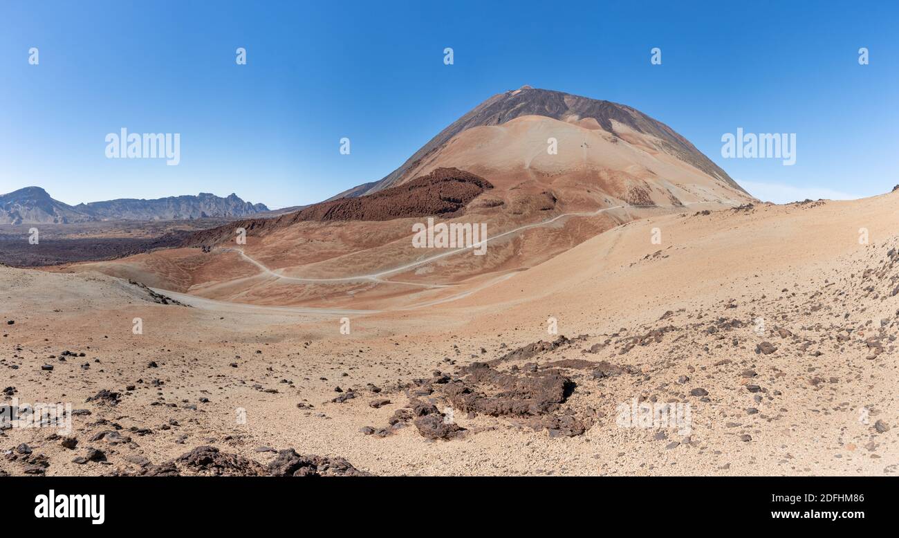 Desert landscape at the Teide volcano in Tenerife island, Canary Islands Stock Photo