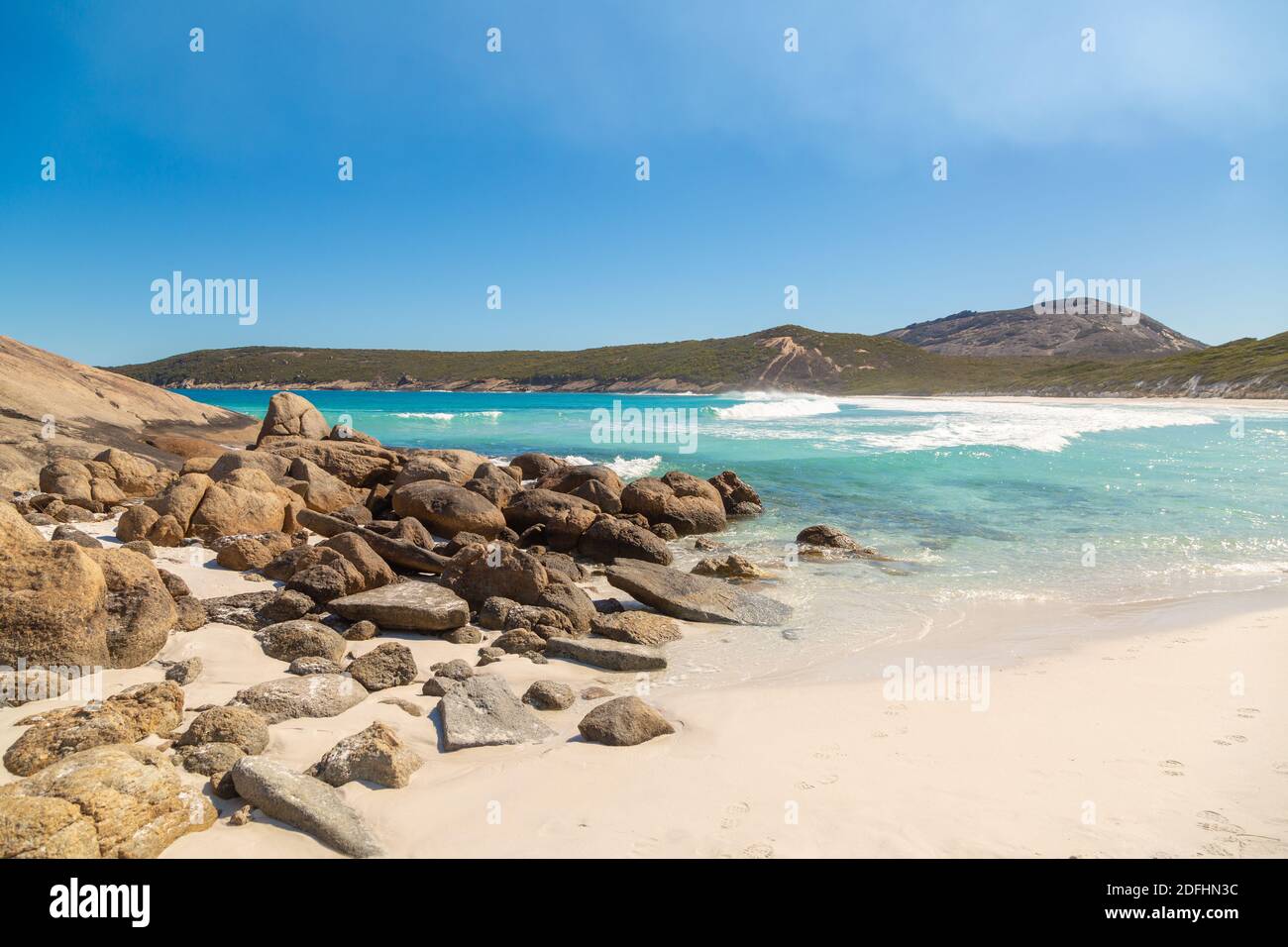 The amazing Hellfire Bay in the Cape Le Grand National Park close to Esperance in Western Australia Stock Photo