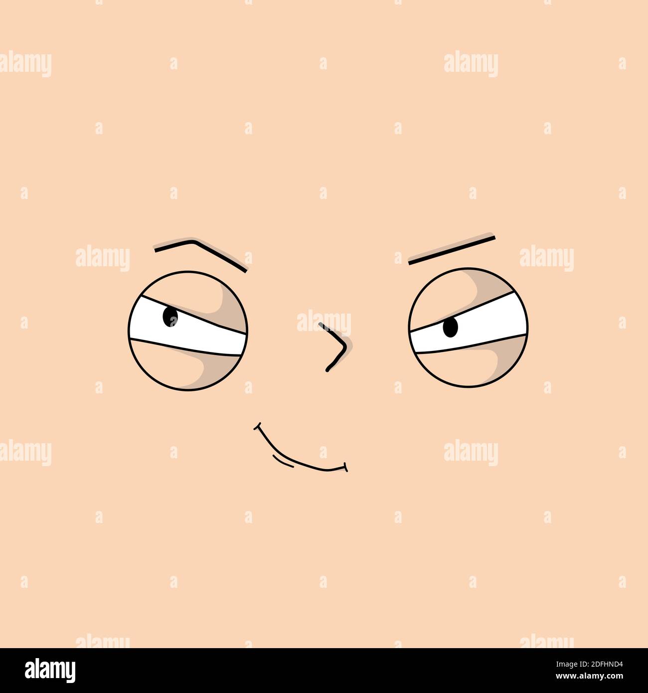 Emoticon sly comic vector illustration hires stock photography and
