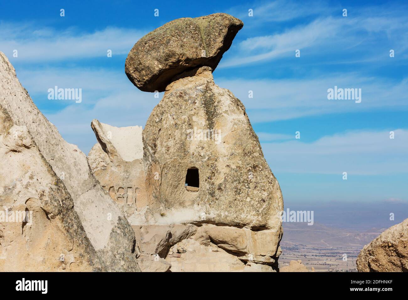 Unusual rock formation in famous Cappadocia, Turkey Stock Photo - Alamy