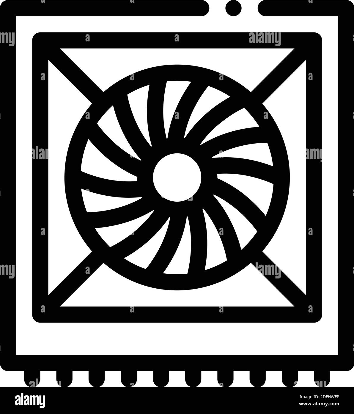 system fan computer component black icon vector illustration Stock ...