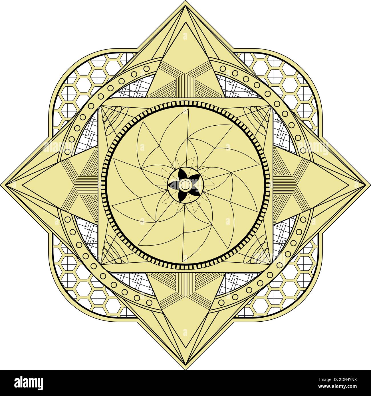 Mandala vector. A symmetrical round ornament. Ethnic draw Stock Vector