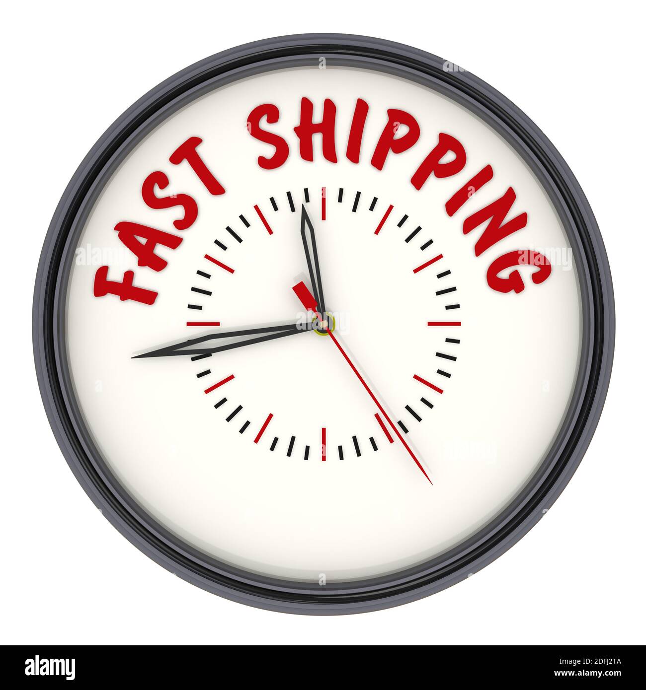 Fast shipping. Clock with text. Analog Clock with red text FAST