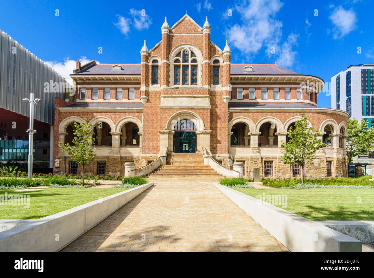 The old facade of the WA Museum Boola Bardip, Perth Cultural Centre, Perth, Western Australia Stock Photo