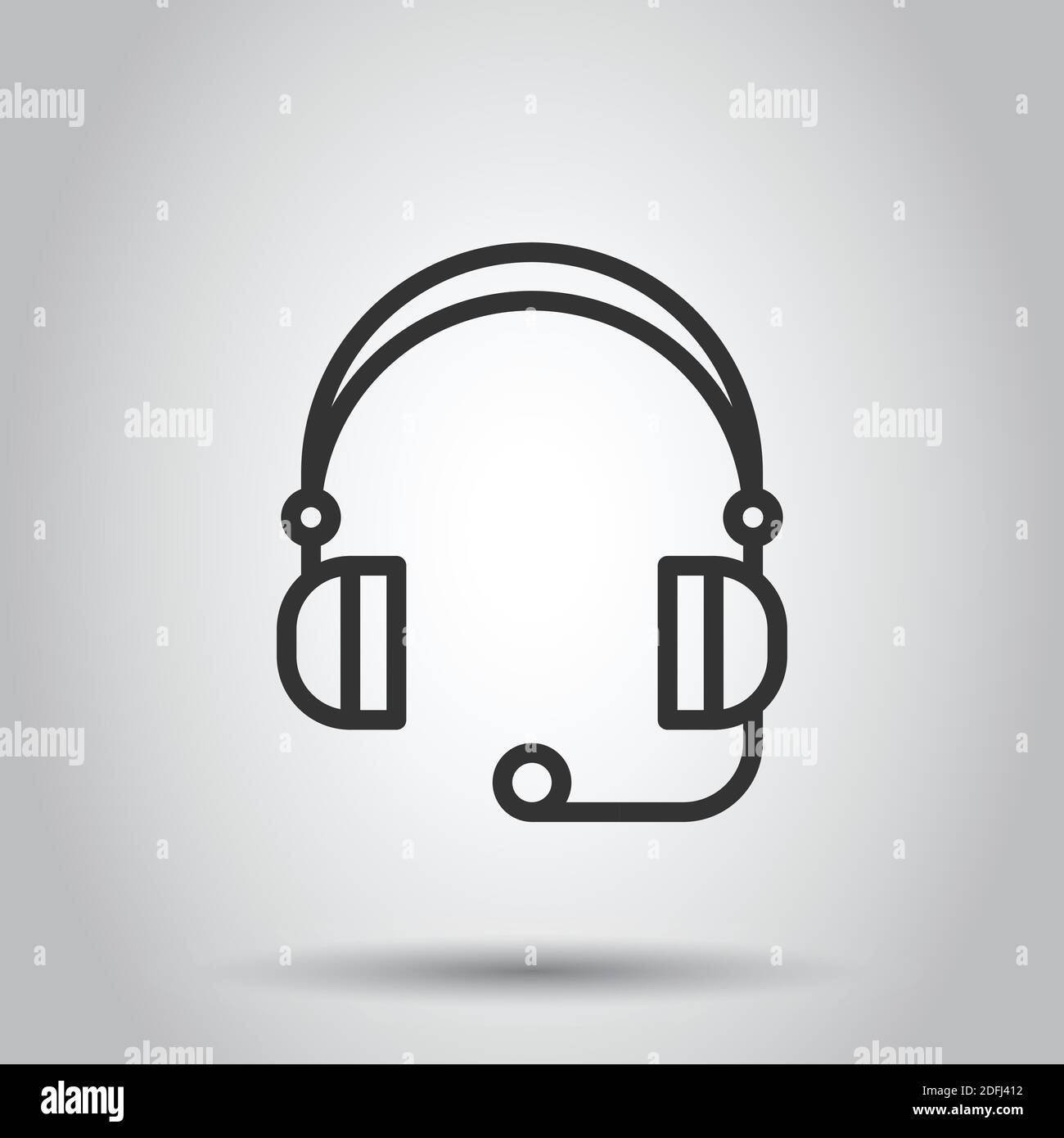 Helpdesk icon in flat style. Headphone vector illustration on white isolated background. Chat operator business concept. Stock Vector