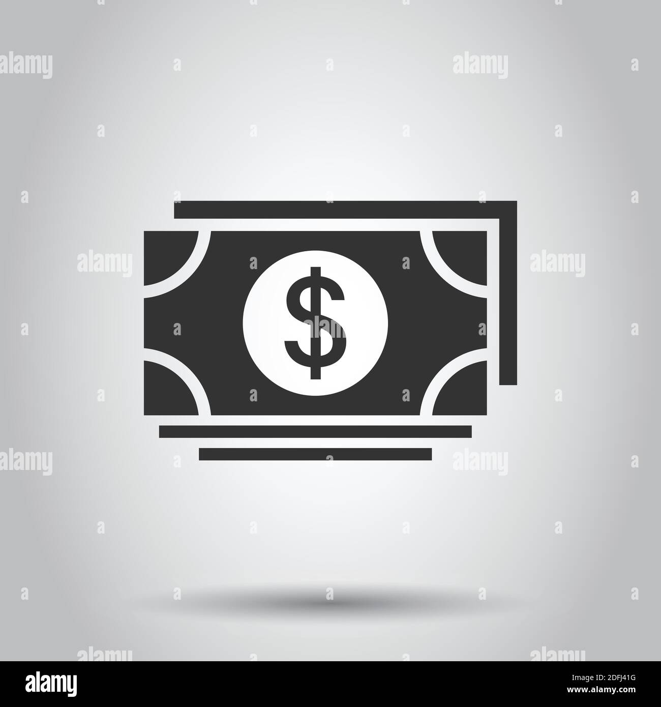 Dollar currency banknote icon in flat style. Dollar cash vector ...