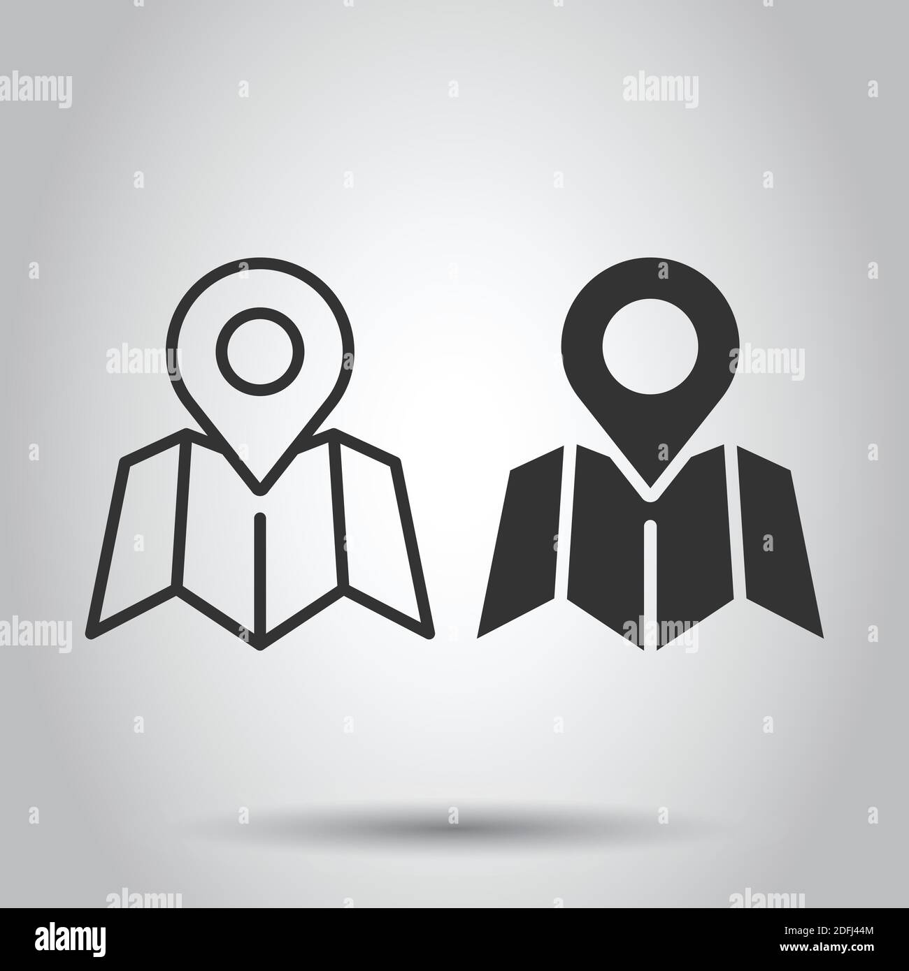 Map pin icon in flat style. gps navigation vector illustration on white ...