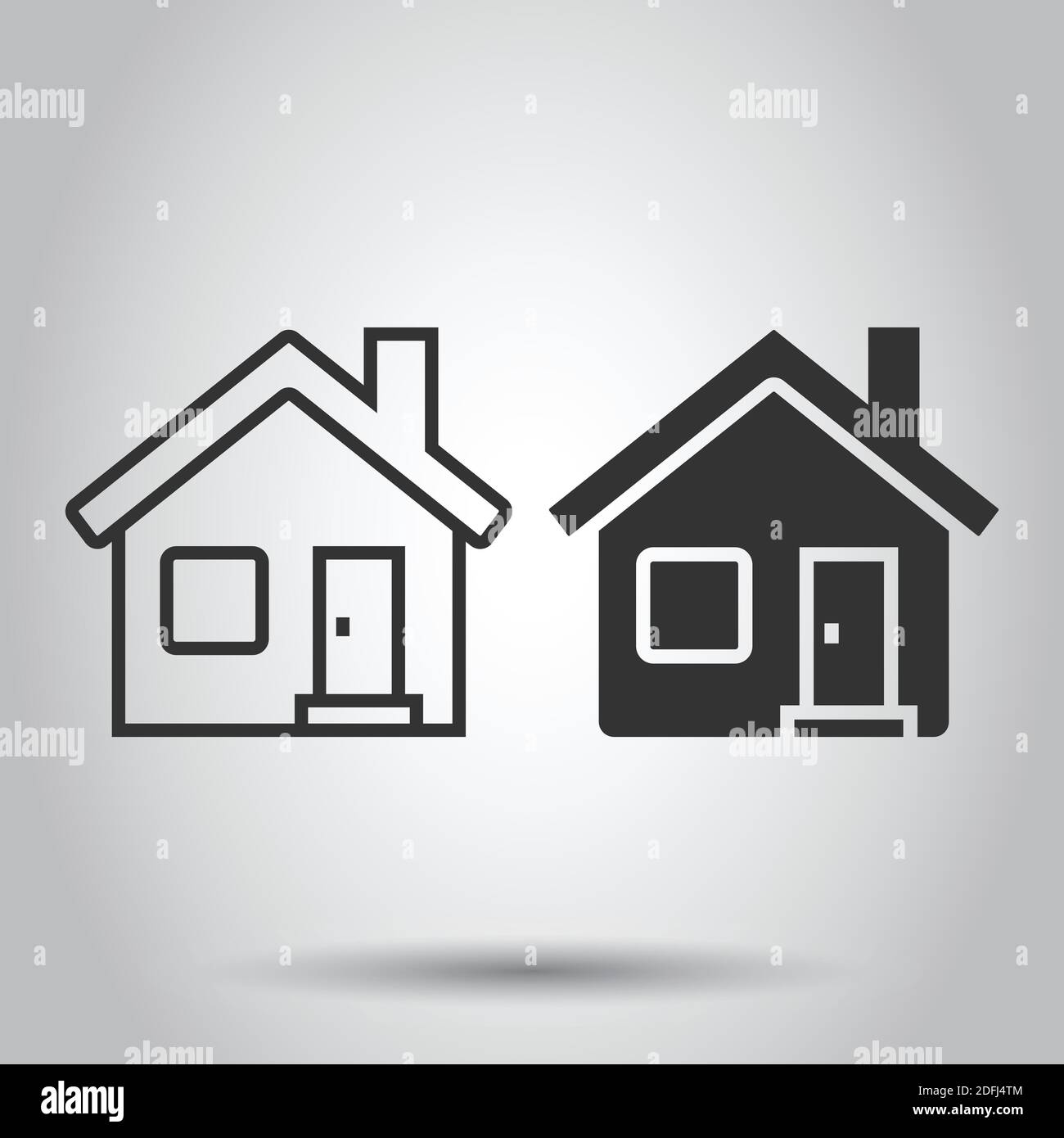 Building icon in flat style. Home vector illustration on white isolated ...