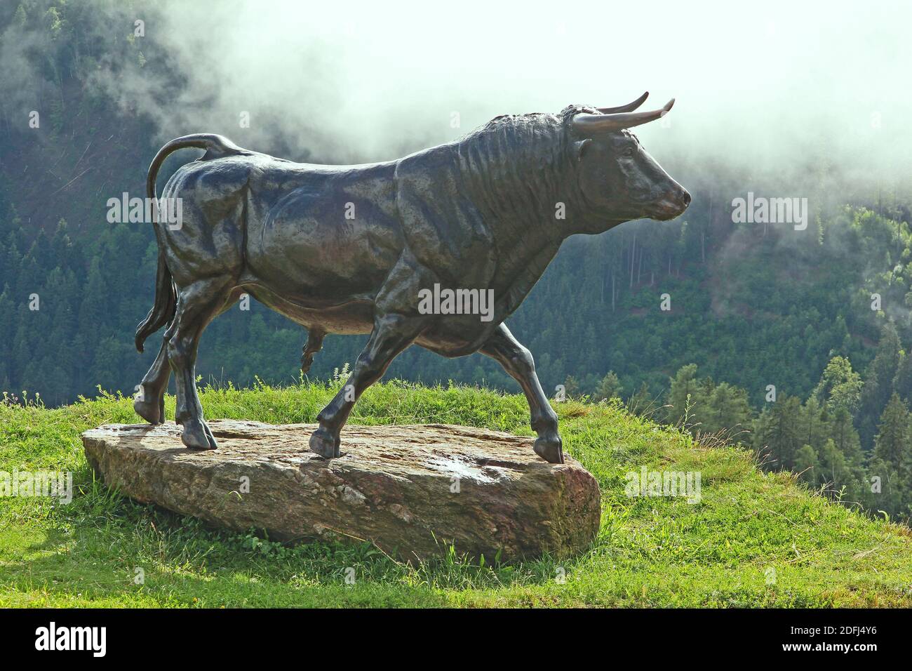 Sculpture Of A Bull In Carinthia Stock Photo