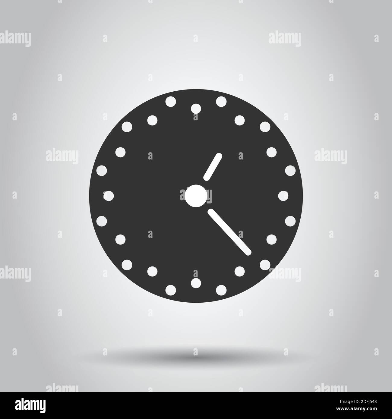 Clock icon in flat style. Watch vector illustration on white isolated ...