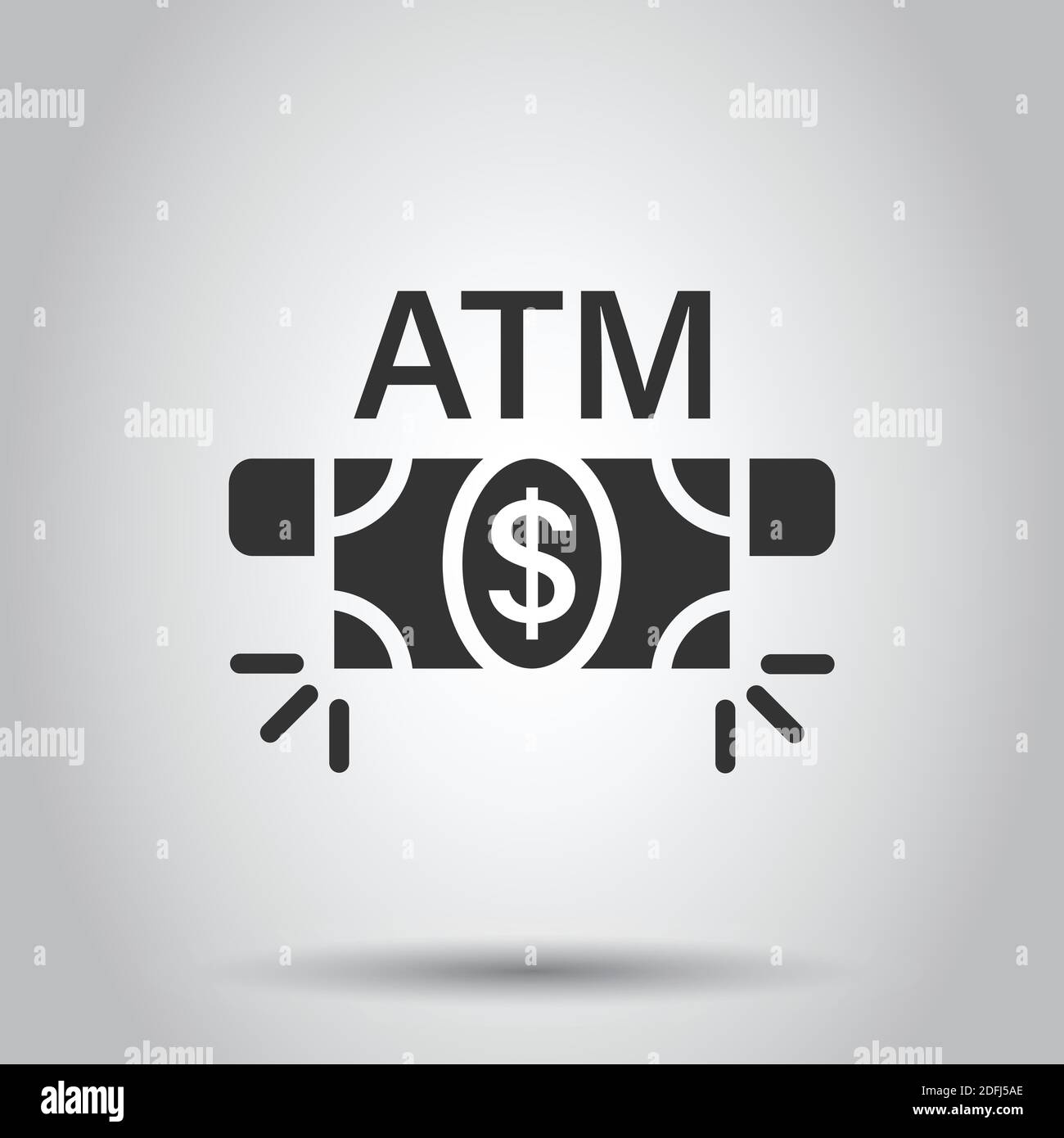 Money ATM icon in flat style. Exchange cash vector illustration on ...