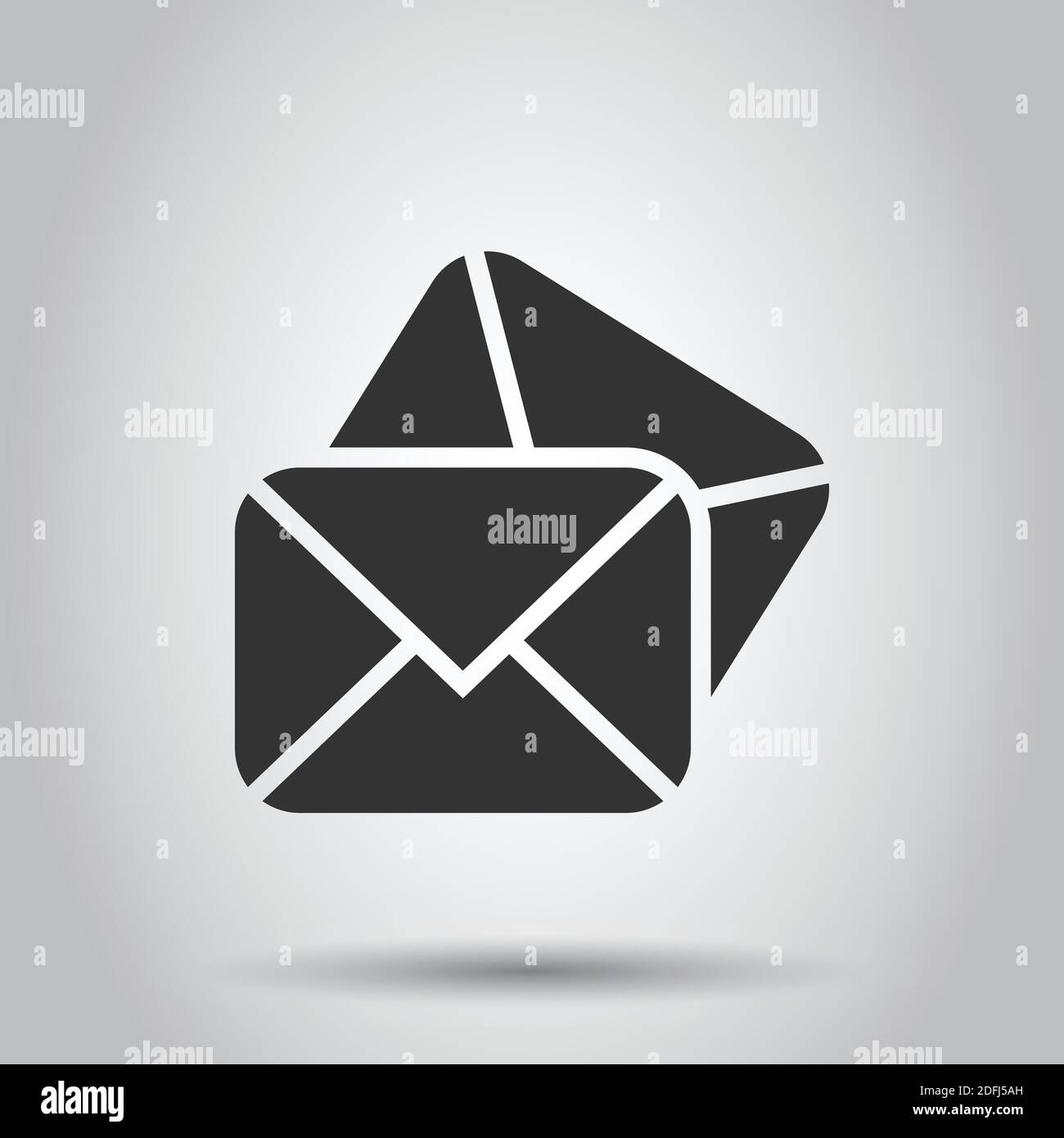 Email message icon in flat style. Mail document vector illustration on ...