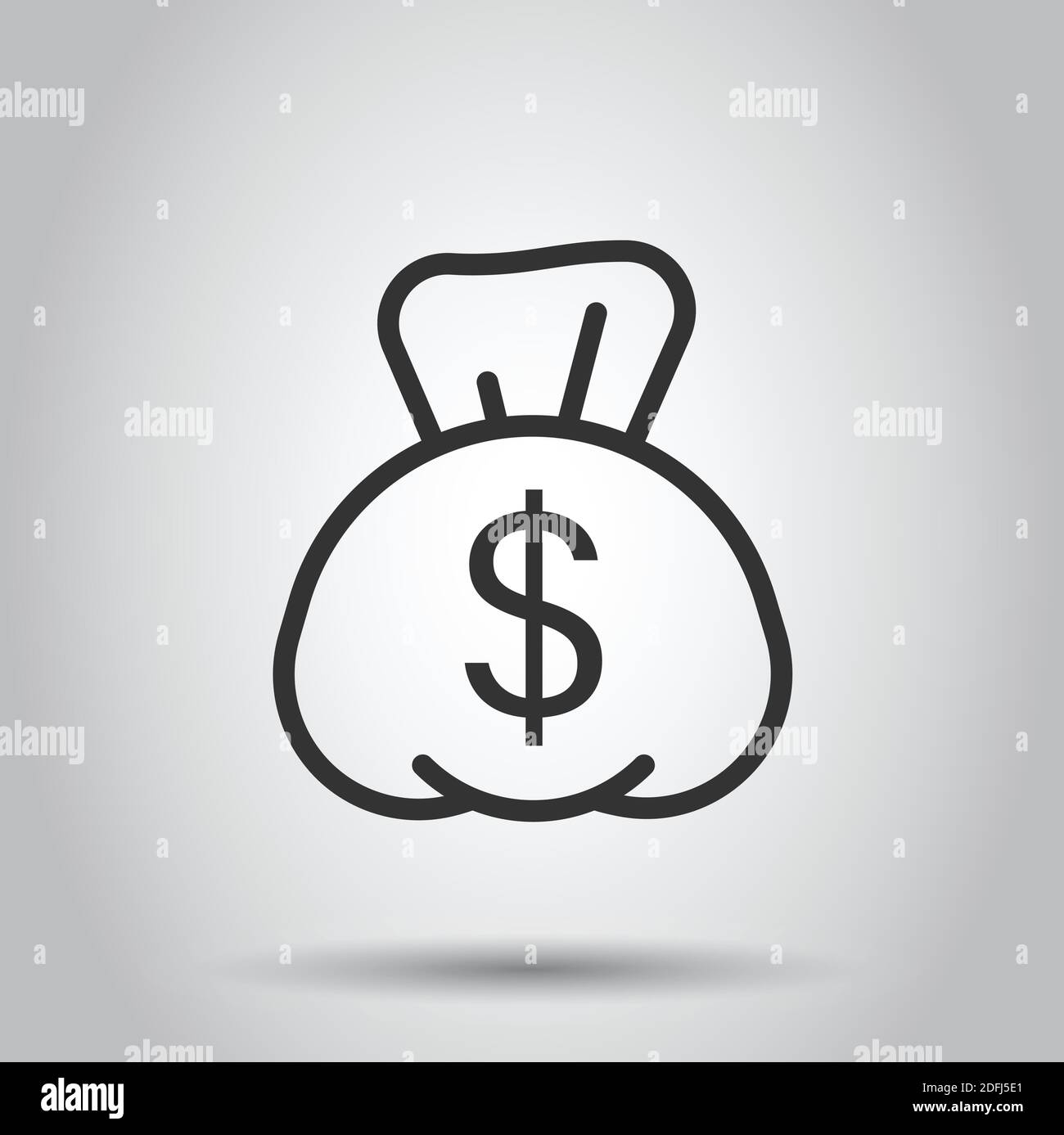 Money bag icon in flat style. Moneybag with dollar vector illustration ...