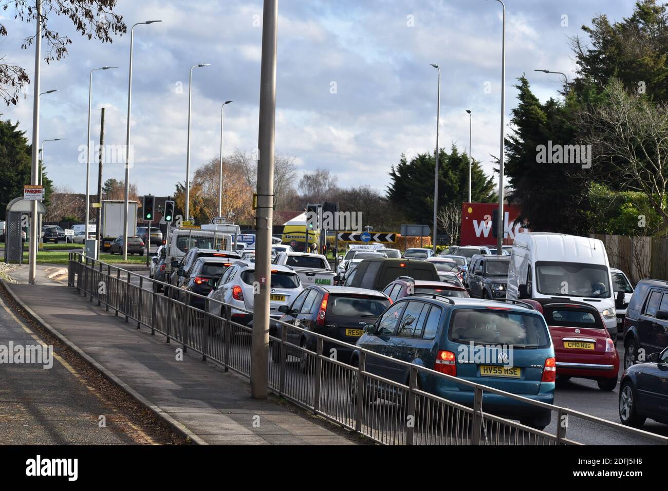 Bath road Reading Berkshire M4 closure heavy Covid traffic Stock Photo