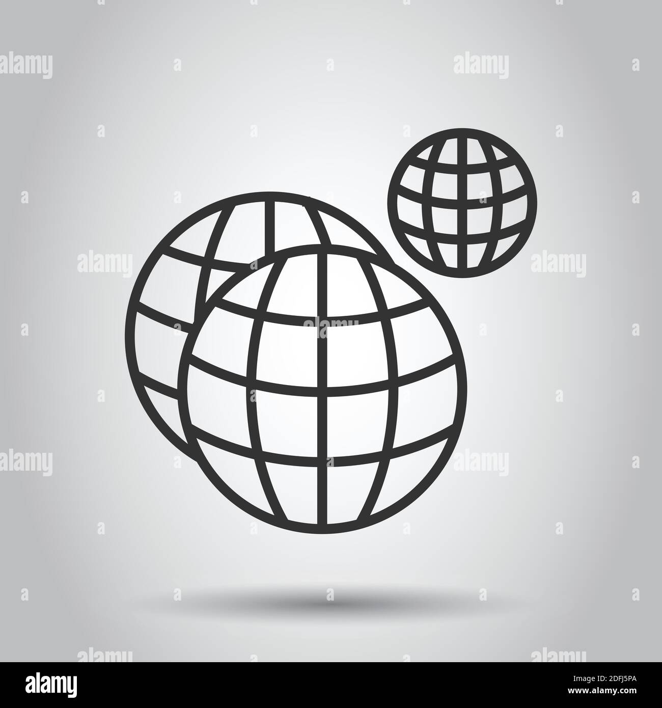 Earth planet icon in flat style. Globe geographic vector illustration ...