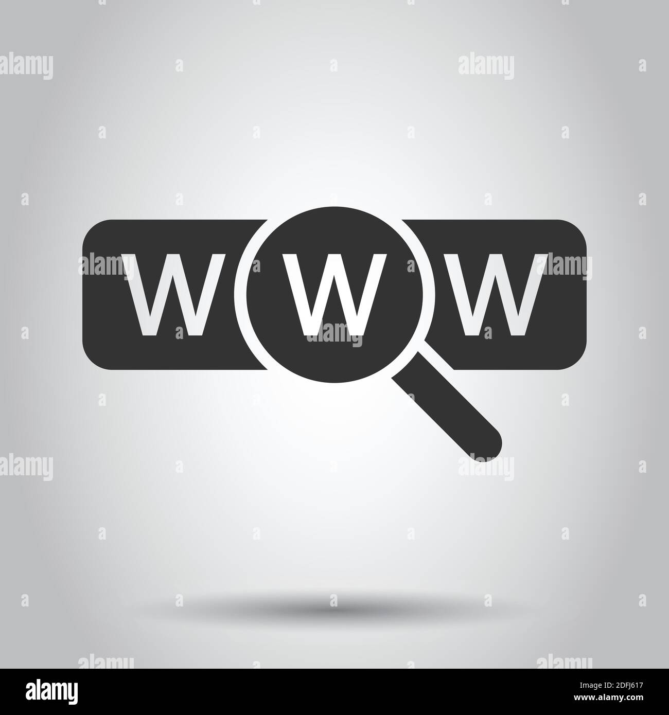 Global search icon in flat style. Website address vector illustration ...
