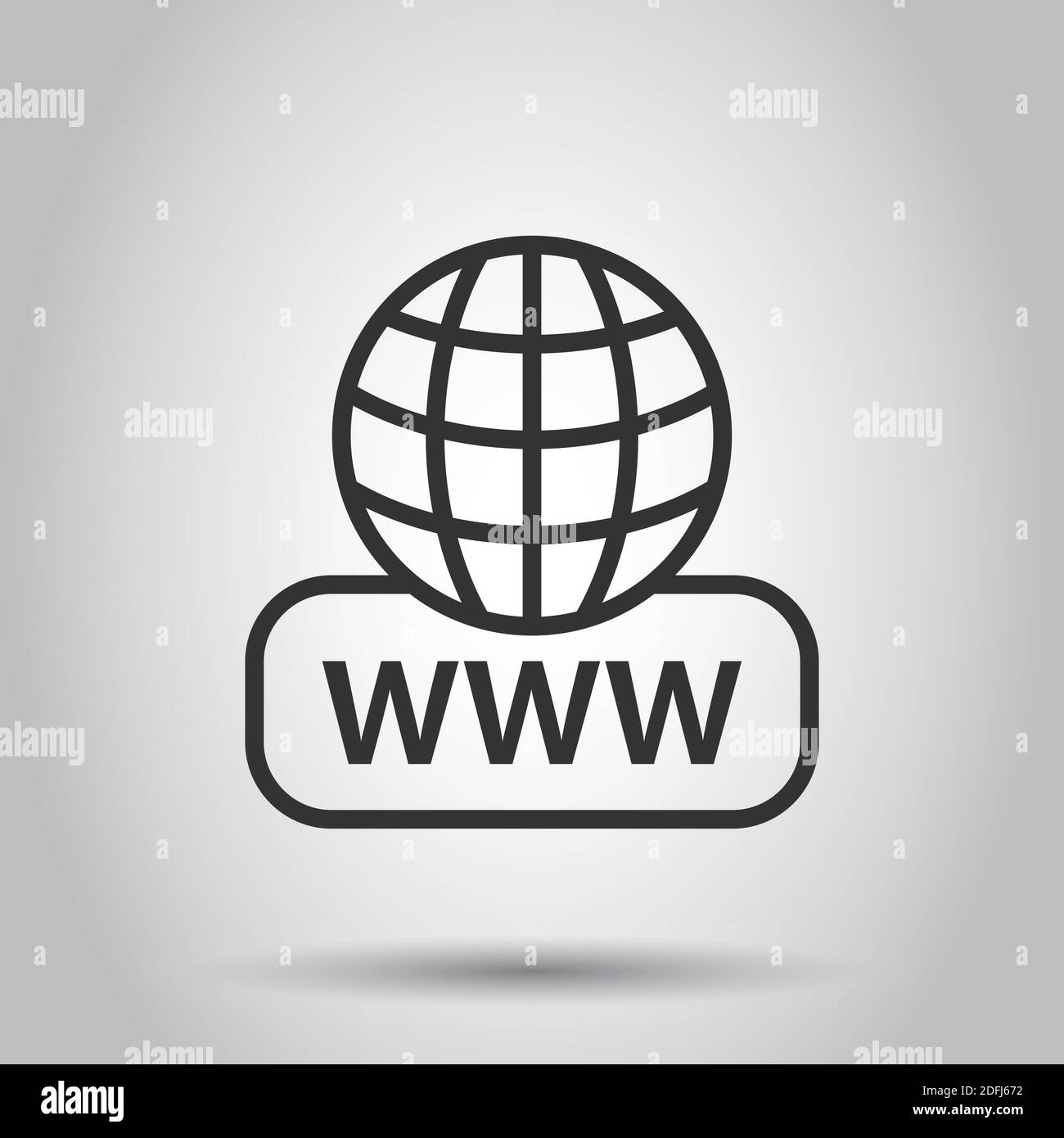 Global search icon in flat style. Website address vector illustration ...